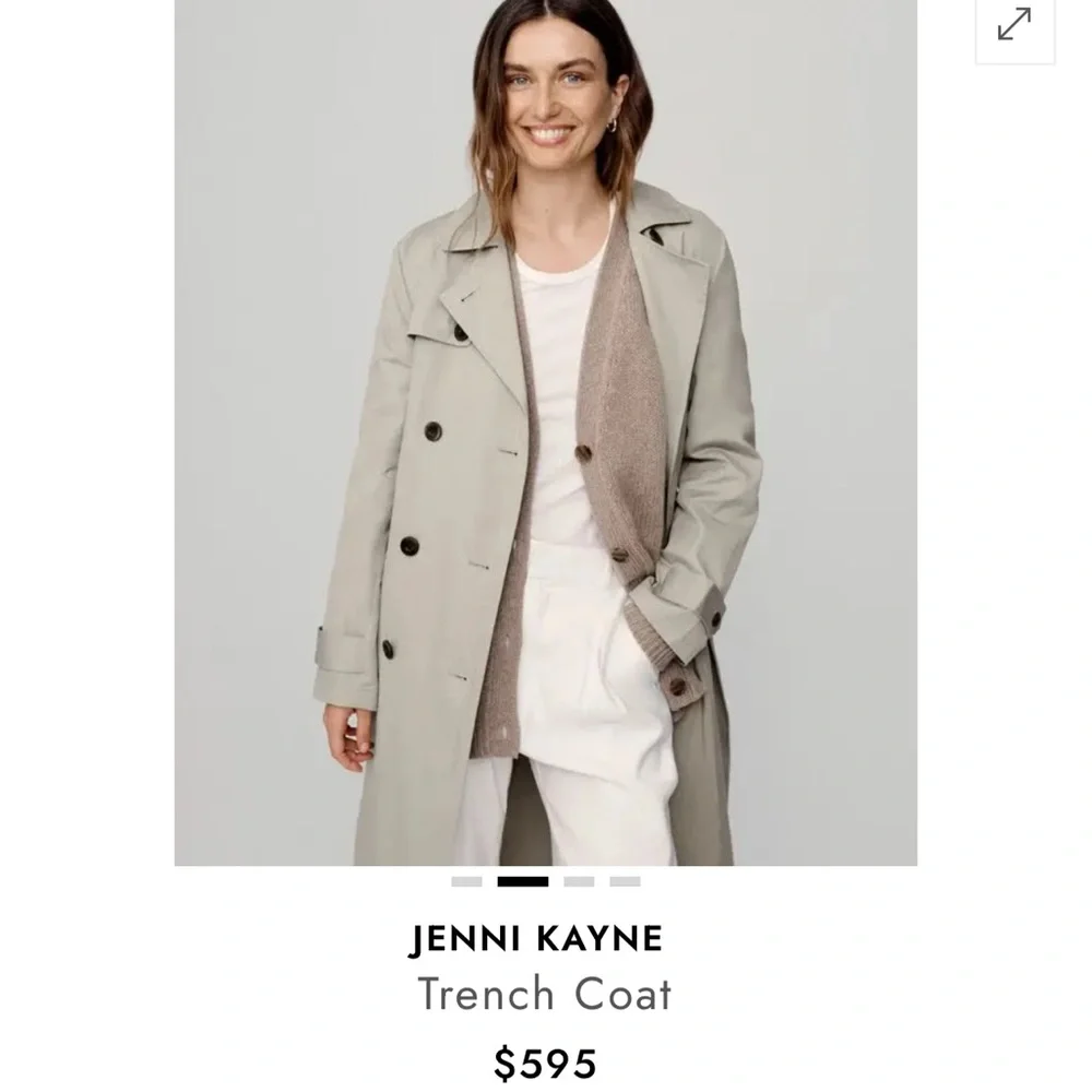 Jenni Kayne Women's Belted Cotton Blend Trench Coat‎ Light Tan Size Medium NWT